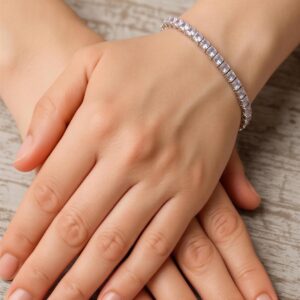 Buy AD stone silver bracelet | Gemstone Jewelry